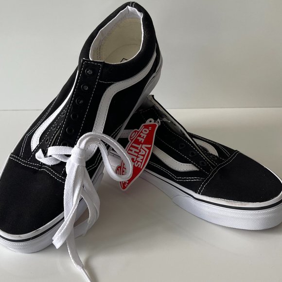 NWT Mens Vans OLD SKOOL SHOE sz 9 Black/White - Picture 2 of 9